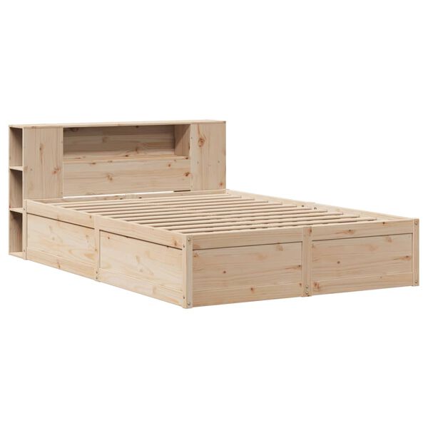vidaXL Estructura de cama sin colch&oacute;n madera maciza de pino 140x190 cm