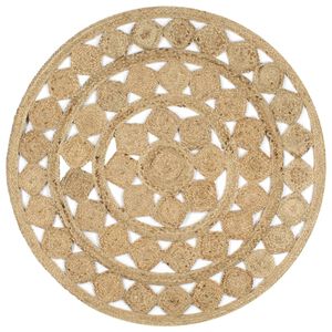 vidaXL Alfombra hecha a mano de yute trenzado 120 cm