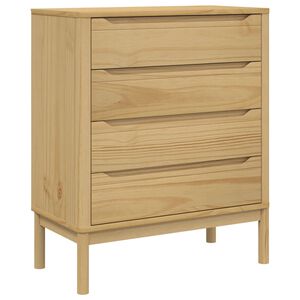 vidaXL C&oacute;moda cajonera FLORO madera maciza de pino marr&oacute;n cera
