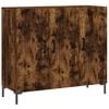 vidaXL Aparador de madera de ingenier&iacute;a roble ahumado 90x34x80 cm