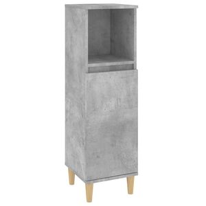 vidaXL Armario de baño madera contrachapada gris hormigón 30x30x100 cm