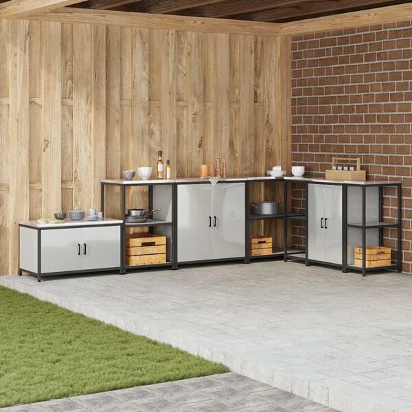 vidaXL Almacenamiento de cocina Plateado 60 x 50 x 92 cm Acero