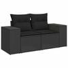 vidaXL Conjunto de sof&aacute; de jard&iacute;n con coj&iacute;n con almohada 12 pcs Negro