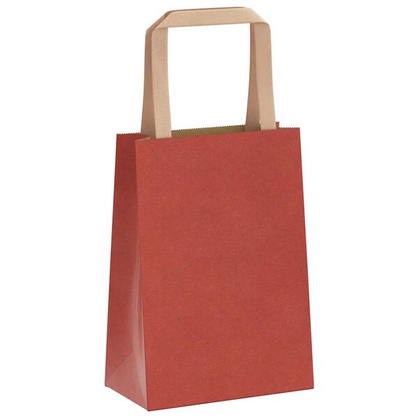 vidaXL Bolsas de papel con asas 50 uds rojo 15x8x21 cm