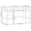 vidaXL Cama alta para niños con cortinas madera pino rosa 90x200 cm