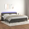 vidaXL Cama box spring colch&oacute;n y LED terciopelo gris oscuro 200x200 cm