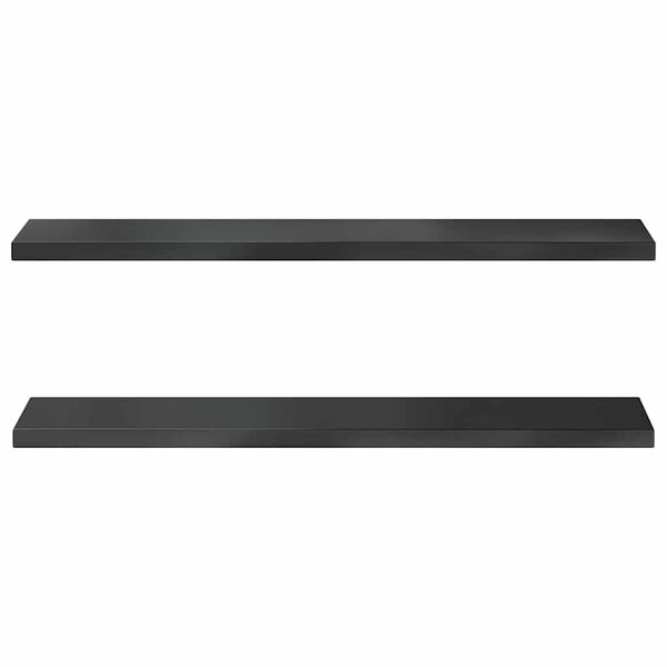 vidaXL Estantes de pared 2 uds acero inoxidable negro 100x23,5 cm