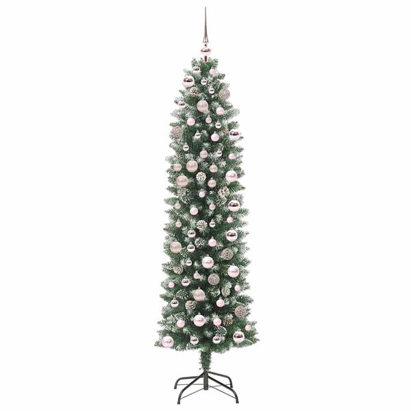 vidaXL &Aacute;rbol Navide&ntilde;o Artificial Delgado con 300 LED Verde y 180 cm