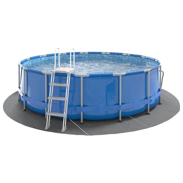 vidaXL Tapiz de suelo piscina geotextil de poliéster gris claro Ø428cm