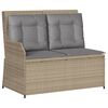 vidaXL Set de muebles de jardín y cojines 7 pzas ratán sintético beige