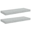 vidaXL Estantes flotantes pared 2 uds MDF gris hormig&oacute;n 60x23,5x3,8 cm