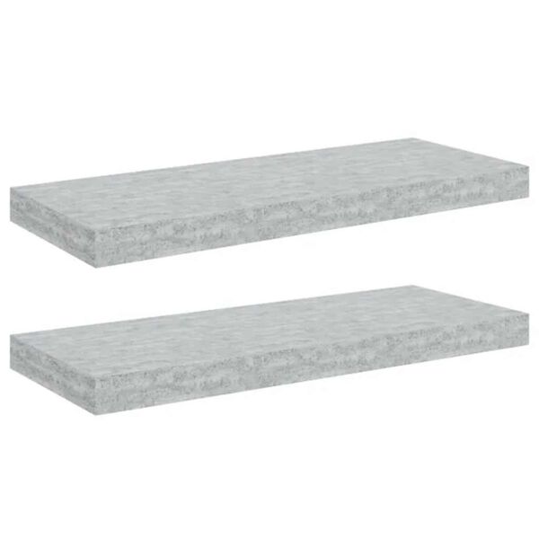 vidaXL Estantes flotantes pared 2 uds MDF gris hormig&oacute;n 60x23,5x3,8 cm