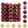 vidaXL Juego de bolas navide&ntilde;as 75 uds. Dorado y rojo vino 6 cm