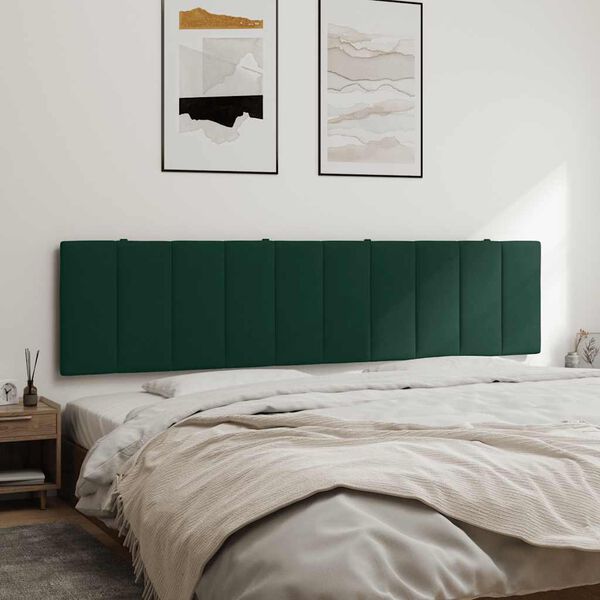 vidaXL Cabecero de cama acolchado Hanko terciopelo verde oscuro 200 cm