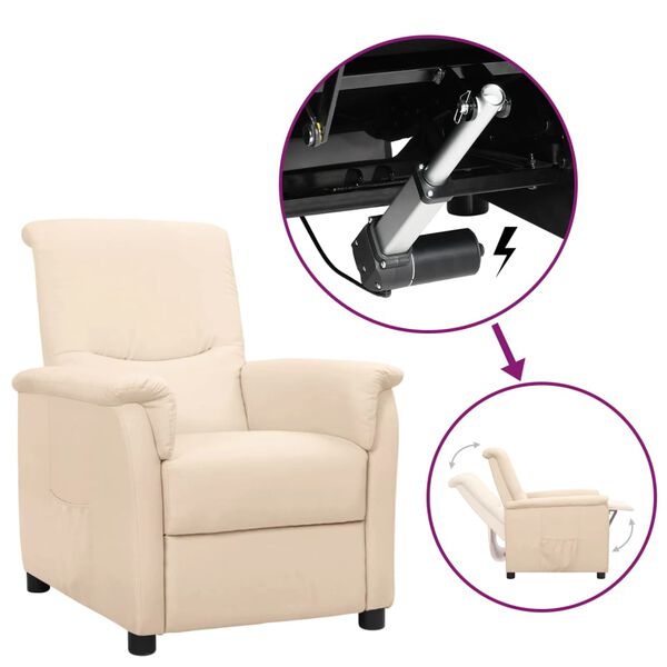 vidaXL Sill&oacute;n elevable tela crema