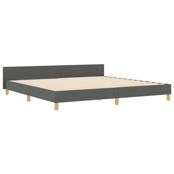 vidaXL Estructura de cama con cabecera Gris oscuro 200 x 200 cm tela