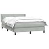vidaXL Cama box spring con colch&oacute;n terciopelo gris claro 160x220 cm