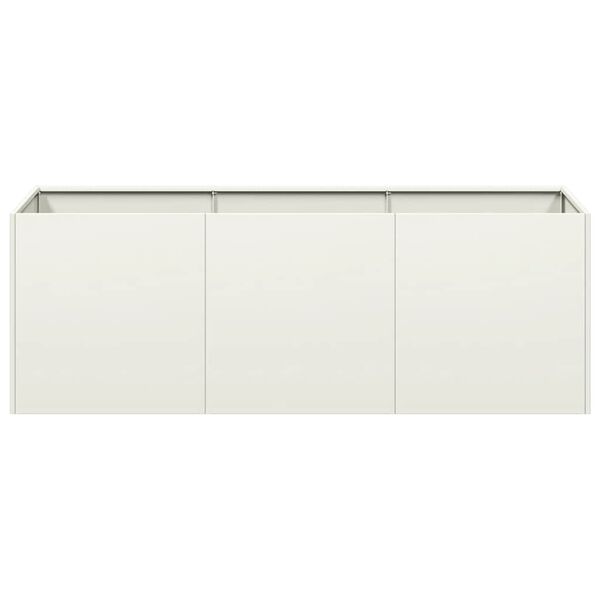 vidaXL Jardinera de acero laminado en fr&iacute;o blanco 120x40x40 cm