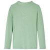 Camiseta infantil manga larga cuello alto color menta oscuro 140