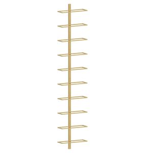 vidaXL Botellero de pared para 10 botellas de metal dorado