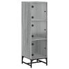 vidaXL Aparador con puertas de vidrio gris Sonoma 35x37x120 cm