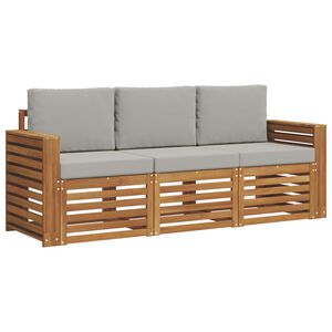 vidaXL Juegos de sof&aacute;s con coj&iacute;n 3 pcs Gris Natural y Claro