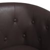 vidaXL Sill&oacute;n con taburete cuero sint&eacute;tico marr&oacute;n