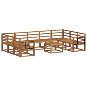 vidaXL Conjunto de sof&aacute;s de exterior 10 pcs Natural