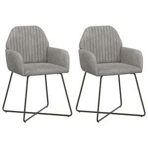 vidaXL Sillas de comedor 2 uds. Terciopelo Gris Claro 55 x 50 x 84 cm