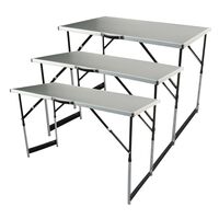 Brüder Mannesmann Set de mesas plegables multiusos 3 piezas aluminio