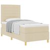 vidaXL Cama tipo Box Spring con cabecera Crema 90 x 200 cm tela