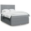 vidaXL Cama box spring con colch&oacute;n tela gris claro 140x190 cm