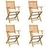 vidaXL Silla Plegable 4 uds. Blanco Madera maciza de Acacia