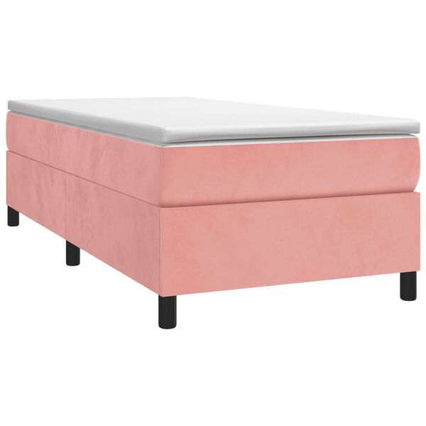 vidaXL Estructura de cama con somier terciopelo rosa 90x200 cm