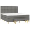 vidaXL Cama box spring con colch&oacute;n tela gris oscuro 180x200 cm
