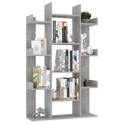 vidaXL Librería de madera contrachapada gris hormigón 86x25,5x140 cm