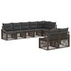 vidaXL Conjunto de sof&aacute;s de jard&iacute;n 8 uds. Gris rat&aacute;n sint&eacute;tico