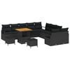 vidaXL Conjunto de sof&aacute; de jard&iacute;n con coj&iacute;n 13 pcs Negro