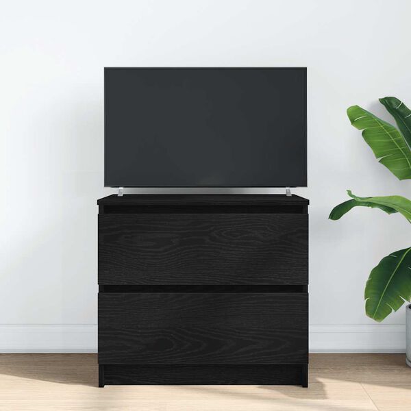 vidaXL Mueble para TV madera contrachapada negro 60x35x54 cm