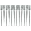 vidaXL Picas de tierra 12 uds acero galvanizado plateado 7x7x75 cm