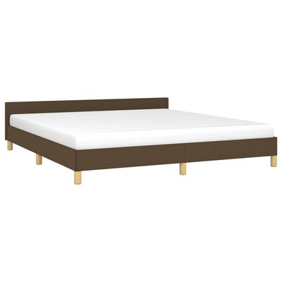 vidaXL Estructura de cama con cabecero de tela marrón 180x200 cm