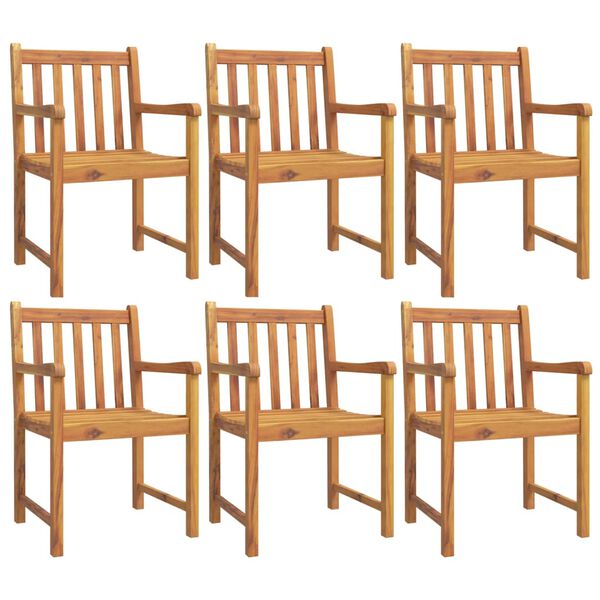 vidaXL Juego de comedor para jard&iacute;n 7 piezas madera maciza acacia
