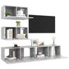 vidaXL Set muebles de salón TV 7 pzas madera ingeniería gris hormigón