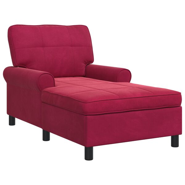 vidaXL Sill&oacute;n reclinable Rojo vino 91 x 157 x 91 cm Terciopelo
