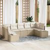 vidaXL Conjunto de sof&aacute;s de jard&iacute;n 7 pcs Beige y Crema Polirat&aacute;n