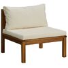 vidaXL Set de muebles de jardín 4 pzas con cojín crema acacia maciza