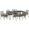 vidaXL Conjunto de Comedor de Jard&iacute;n 7 pcs Gris rat&aacute;n sint&eacute;tico