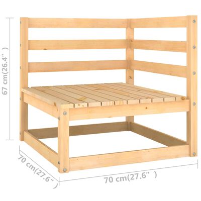 vidaXL Muebles de jardín 11 piezas con cojines madera de pino maciza