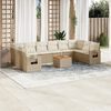 vidaXL Set de sof&aacute;s de jard&iacute;n 11pzas con cojines rat&aacute;n sint&eacute;tico beige