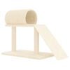 vidaXL Rascador para gatos con t&uacute;nel y escalera color crema 55,5 cm